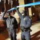 The scene on a Brooklyn street corner in New York City where two police officers were killed execution-style the afternoon of Dec. 20, 2014, as they sat in their marked police car
Spencer Platt/Getty Images